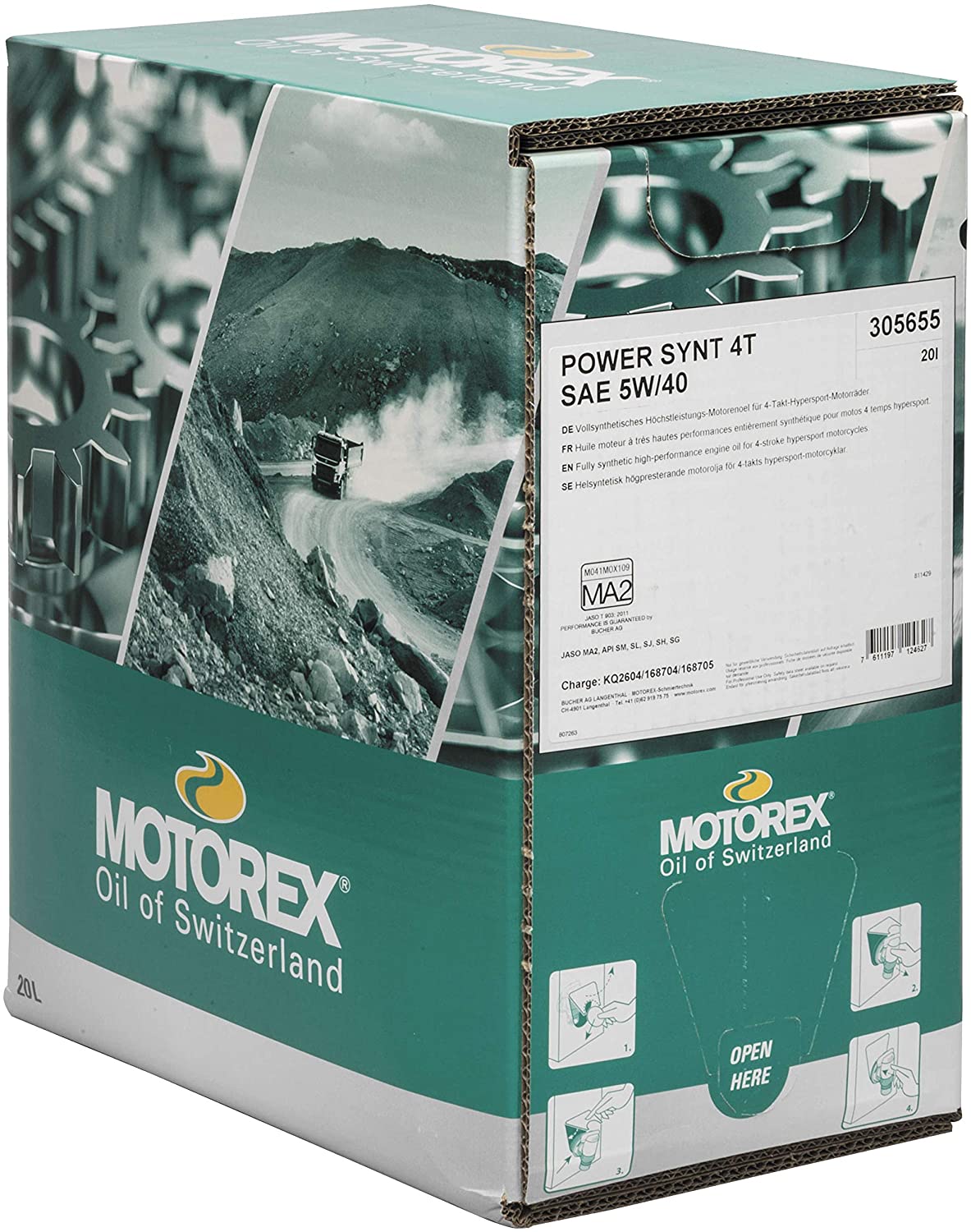 Motorex 157907 Power Synthetic 4T Oil - 5W40-20L.
