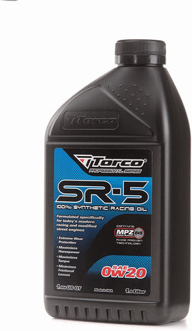 Torco A150020CE SR-5 0w20 Synthetic Racing Oil Bottle - 1 Liter Bottle