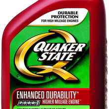 Quaker State Higher Mileage Engine with Slick 50 10W30 Motor Oil - 1 Quart Bottle, Pack of 6