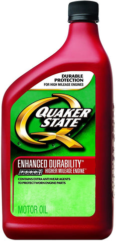 Quaker State Higher Mileage Engine with Slick 50 10W30 Motor Oil - 1 Quart Bottle, Pack of 6