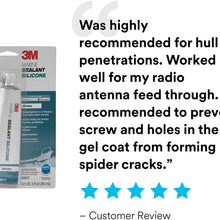 3M MG Sil White Marine Grade Silicone Sealant (08017) – for Boats and RVs 3 Ounces