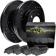 Hart Brakes Black Rear Drilled Rotors + Ceramic Brake pads BHXR.03003.02