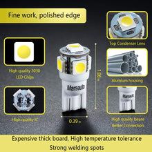Marsauto 194 LED Light Bulb 6000K 168 T10 2825 5SMD LED Replacement Bulbs for Car Dome Map Door Courtesy License Plate Lights (Pack of 10)