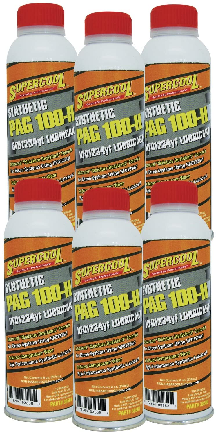 TSI Supercool 38589-6CP 100 HFO-1234yf PAG 100 Lubricant, 8 oz, 6 Pack