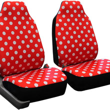 FH Group FH-FB115114 Full Set Polka Dots Red Color Car Seat Covers with F11306 Vinyl Floor Mats- Fit Most Car, Truck, SUV, or Van