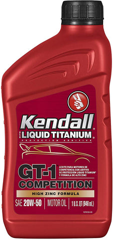 Kendall 1074969-12PK GT-1 Comp 20W50 Motor Oil with Liquid Titanium, 32. Fluid_Ounces, 12 Pack