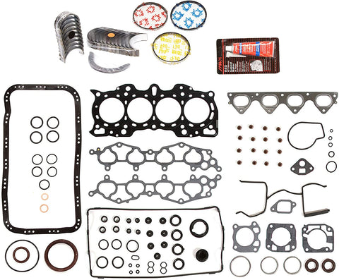 Evergreen Engine Rering Kit FSBRR4011EVE��� Compatible With 90-01 Acura Integra B18A1 B18B1 Full Gasket Set, Standard Size Main Rod Bearings, Standard Size Piston Rings