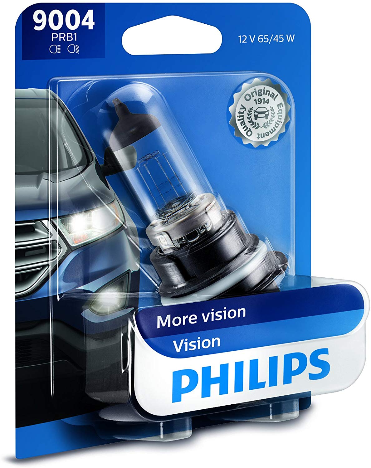 Philips 9004 Upgrade Headlight Bulb with up to 30% More Vision