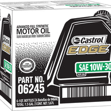 Castrol 06245 EDGE 10W-30 Advanced Full Synthetic Motor Oil, 1 Quart, 6 Pack