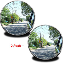 Zento Deals Pack of Two 2 Inch Stick-on Rearview Blind Spot Mirrors Aluminum Border Thin Car Mirrors