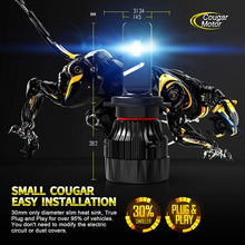 Cougar Motor X-Small H7 LED Headlight Bulb, 10000Lm 6500K All-in-One Conversion Kit - Cool White CREE