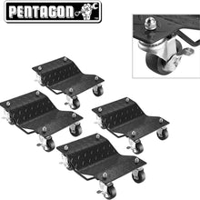 Pentagon Tool | Premium 4-Pack | Car Tire Dolly - Tire Skates | 1,500 lbs Rating | Black