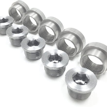 AMAAM O2 Oxygen Sensor Stepped Weld Bungs (5 Bungs/5 Plugs) M18 x 1.5