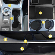 Auovo Anti-Dust Custom Fit Cup and Center Console Liner Accessories for Ford Fusion 2019 2020 2018 2017 Interior Door Compartment Liner Mats Inserts(Pack of 16) (Black,Upgrade)