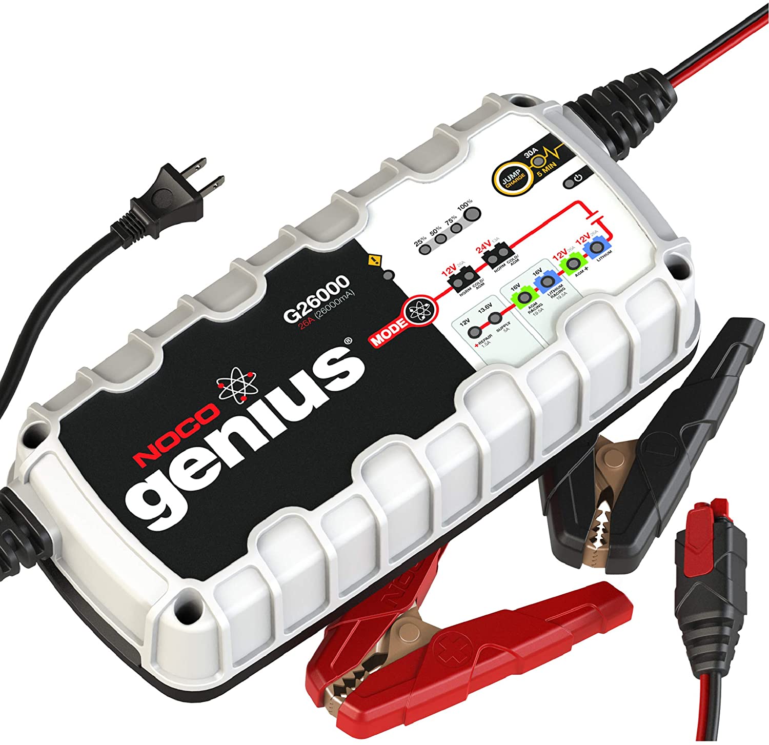 NOCO Genius G26000 12V/24V 26 Amp Pro-Series Battery Charger and Maintainer