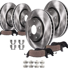 Detroit Axle Replacement for 2003-2007 Jeep Liberty Front & Rear Disc Brake Rotors + Ceramic Brake Pads w/Hardware - 8pc Set