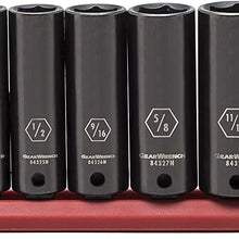 GEARWRENCH 10 Pc. 1/2" Drive 6 Point Deep Universal Impact SAE Socket Set - 84943N, Black