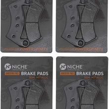 NICHE Brake Pad Set For Polaris RZR XP 900 1000 Ranger 570 Crew General Sportsman Front Rear Semi-Metallic 4 Pack