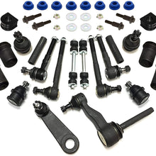 22 Pc Steering Suspension Kit for Ford F-150 Heritage Sway Bar Frame Bushing Control Arm Bushing Upper Lower Ball Joints Tie Rod End Adjusting Sleeves Idler Pitman Arm Rear Endlink Repair Bushing