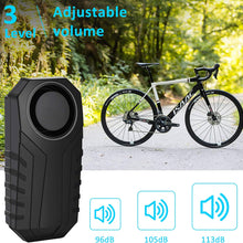 113dB Bike Alarm with Remote, Wireless Anti-Theft Vibration Motorcycle Bicycle Alarm Security Vibration Motion Sensor Alarm Waterproof Security Alarm System Adjustable Volume Super Loud, for Vehicle
