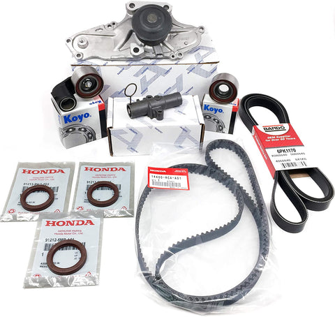 COMPLETE TIMING BELT KIT (As Pictured) GENUINE/OEM (Kit: T-belt, Water Pump, Seals, Pulleys, Hydraulic, Serp. Belt)