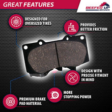 Beefed Up Brakes Premium Trail Rated Front Ceramic Brake Pad Kit w/hardware and grease Compatible with Toyota 4Runner, Toyota FJ Cruiser, Toyota Tacoma 4wd, Toyota Tundra
