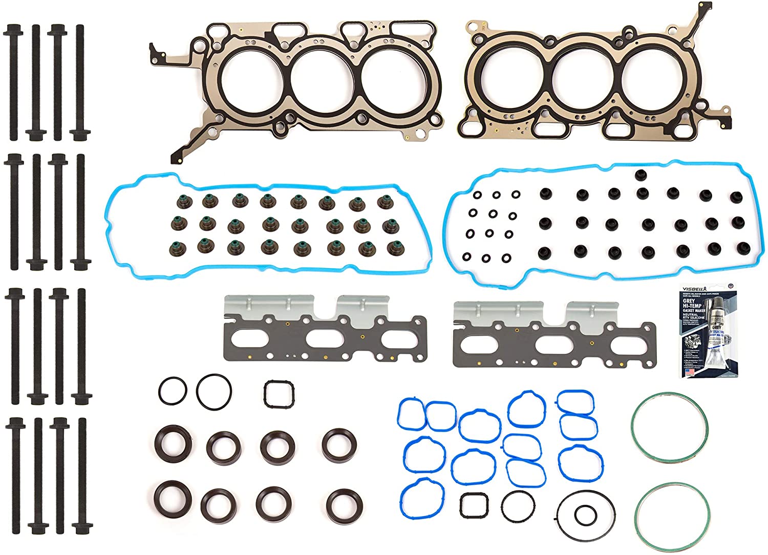 Evergreen HSHB8-21235-2 Head Gasket Set Head Bolts Fit 09-10 Ford Edge Flex Taurus Lincoln MKZ MKX DOHC 3.5L