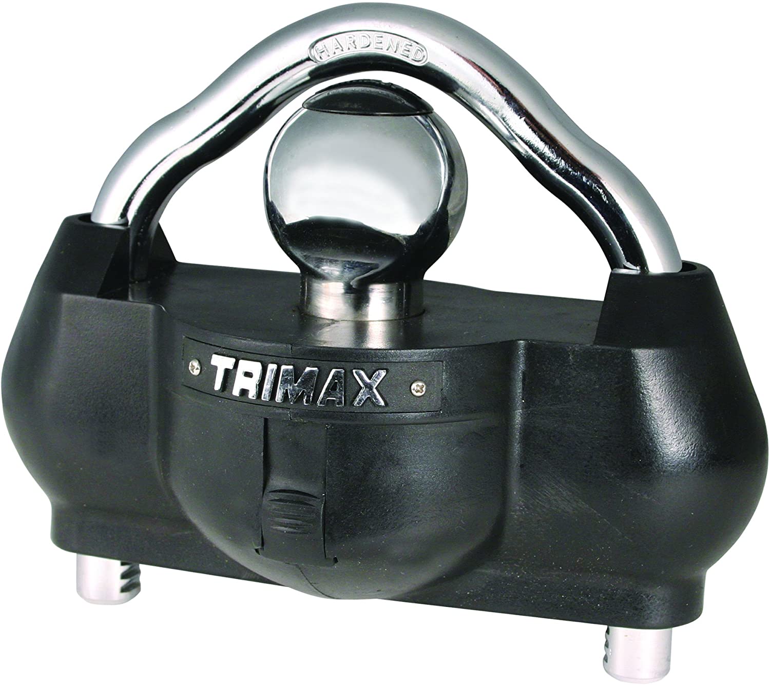 Trimax UMAX100 Premium Universal 'Solid Hardened Steel' Trailer Lock (fits All couplers) (Black)