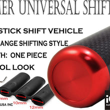 ICBEAMER Drifting Racing Style Red Heavy Aluminum with Real Carbon Fiber Manual Gear Stick Shift Knob 5 6 Speeds Pattern