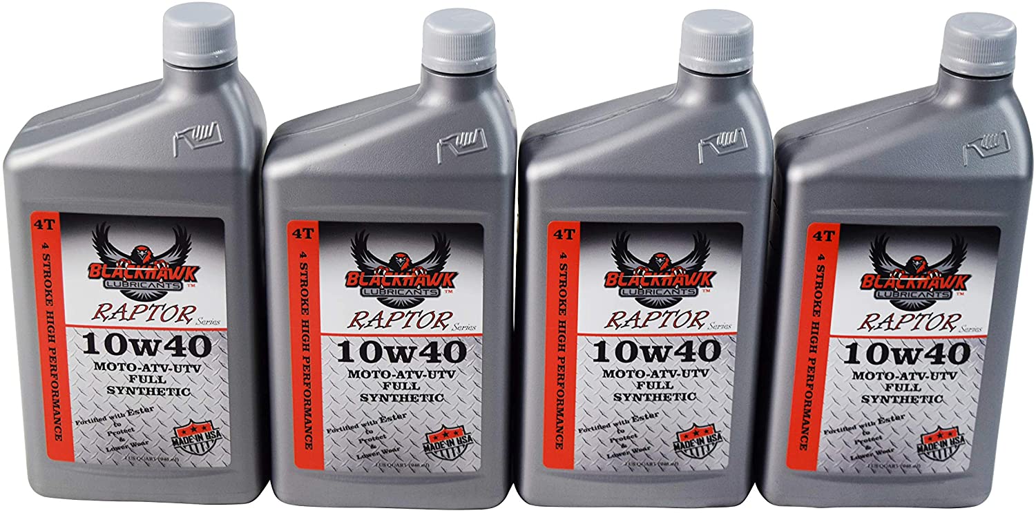 Blackhawk Lubricants Raptor 4T 10W40 4 Stroke Ester 100% Full Synthetic High Performance Engine Oil 10W-40 1 Quart (3)