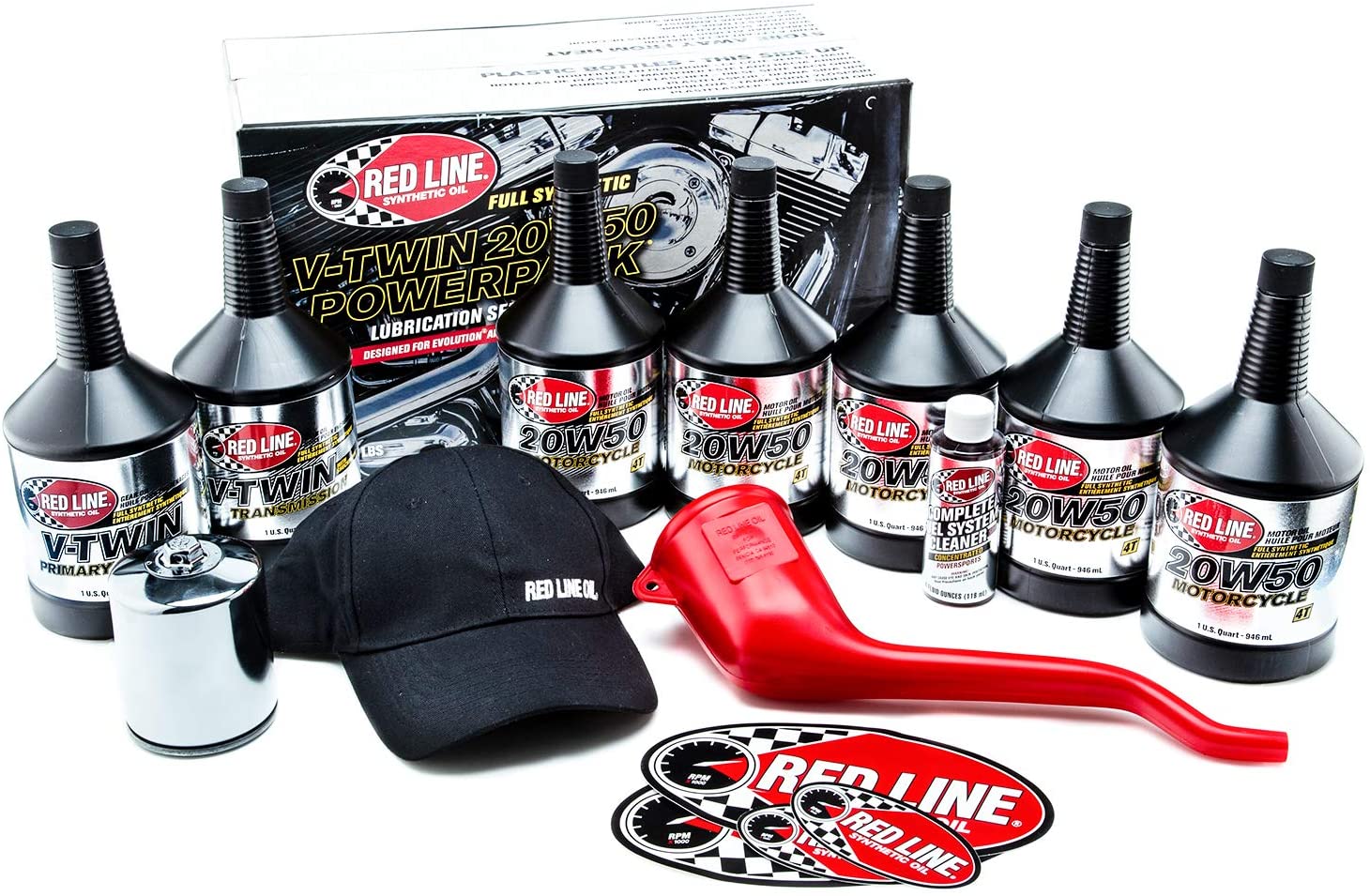 Red Line 90226 Big Twin 20w50 Power Pack Oil Package with K&N High Performance Oil Filter KN-171C