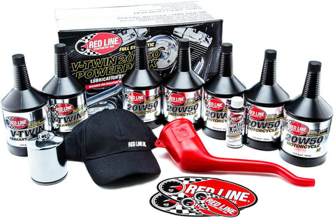 Red Line 90226 Big Twin 20w50 Power Pack Oil Package with K&N High Performance Oil Filter KN-171C