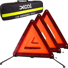 XOOL Triple Warning Triangle Emergency Warning Triangle Reflector Safety Triangle Kit Suitable for Roadside Emergencies, 3-Pack
