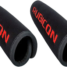 OZ-USA Red Rubicon Logo for JK JKU Black Neoprene Automotive Seat Belt Covers Safety Cushion Shoulder Pad Travel Bag Straps