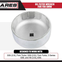 ARES 56041 – Adjustable 3-Jaw Oil Filter Wrench – 2 1/2-Inch to 4 Inch (63mm to 101mm) Capacity – Use with 3/8 or 1/2-Inch Drive Ratchets or 7/8-Inch Wrenches – Carbon Steel Construction