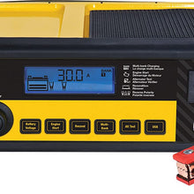 DEWALT DXAEC80 30 Amp Bench Battery Charger: 80 Amp Engine Start, 2 Amp Maintainer, 120V AC Outlet, 3.1A USB Port, Battery Clamps