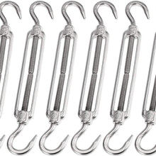 X AUTOHAUX 6pcs Car 304 Stainless Steel Hook and Hook Turnbuckle Wire Rope Tension Replacement