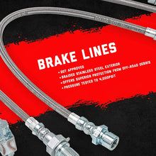Rough Country 89715 Extended Stainless Brake Lines Front/Rear fits 1987-2006 Jeep Wrangler TJ YJ | 84-01 Cherokee XJ