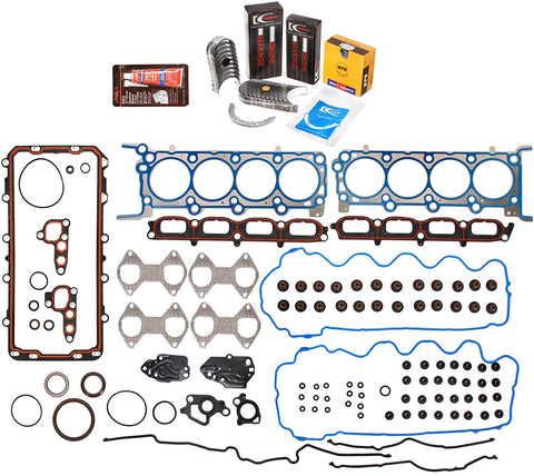 Evergreen Engine Rering Kit FSBRR8-21200��� Compatible With 04-06 Ford F150 F250 Lincoln 5.4 TRITON 3 Valves Full Gasket Set, Standard Size Main Rod Bearings, Standard Size Piston Rings