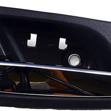 PT Auto Warehouse GM-2546MAFL2 - Inside Interior Inner Door Handle, Black (Ebony) Housing with Chrome Lever - with Memory and Heated Seat Hole, Driver Side Front