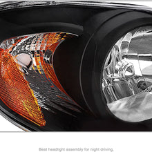 AUTOSAVER88 Headlight Assembly Compatible with 2003-2008 Toyota Corolla Black Housing Amber Reflector Clear Lens (Driver & Passenger Side)