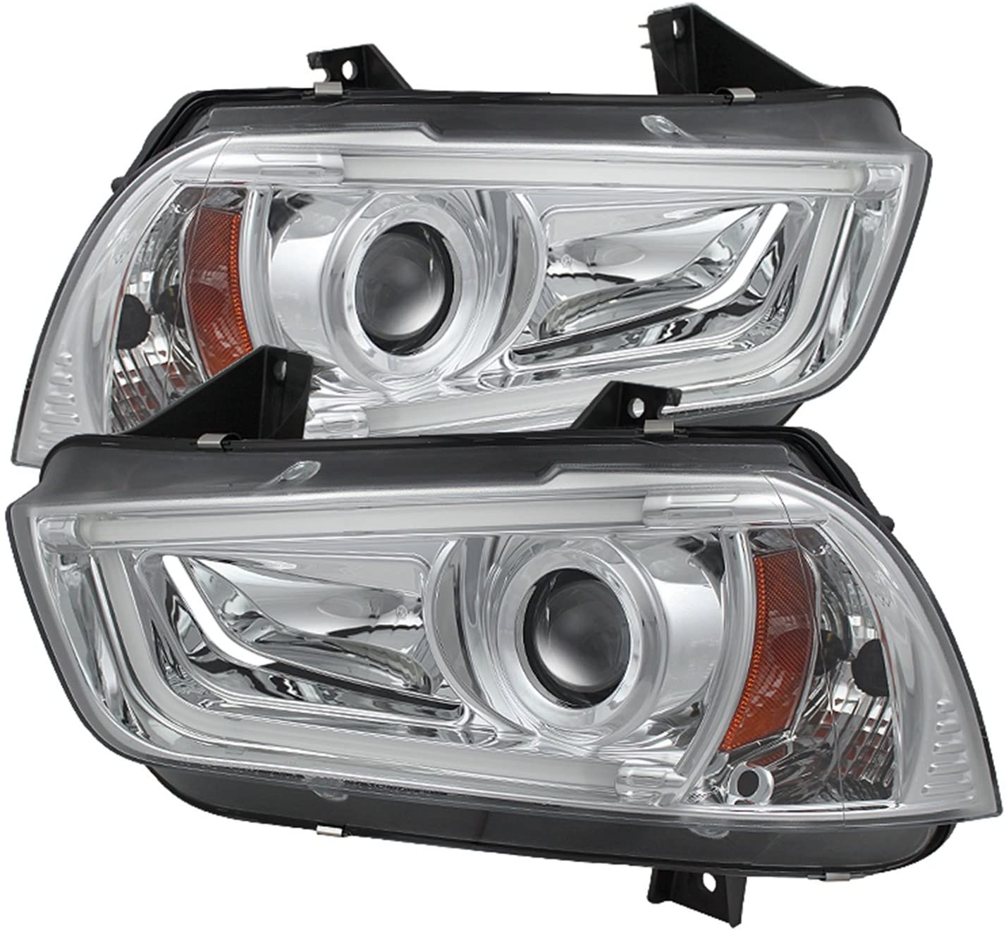 Spyder 5074201 Dodge Charger 11-14 Projector Headlights - Xenon/HID Model Only (Not Compatible With Halogen Model) - Light Tube DRL - Black - High H1 (Included) - Low D3S (Not Included)