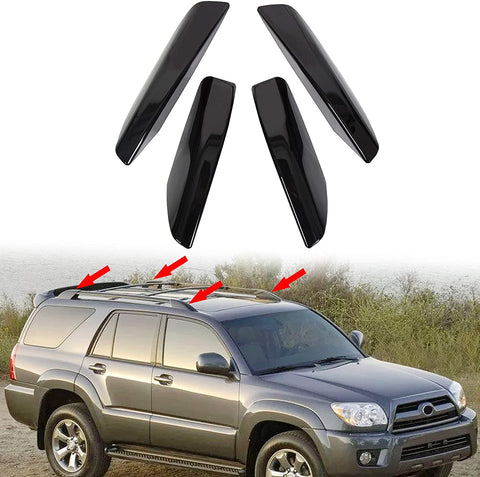 ECOTRIC Roof Rack Rail Cover End Protection Exterior Leg Cover Shell Cap Replacement for 4Runner N210 2003 2004 2005 2006 2007 2008 2009 Silver 4Pcs