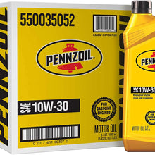 Pennzoil (550035052-6PK) SAE 10W-30 Motor Oil API GF-5- 1 Quart, (Pack of 6)