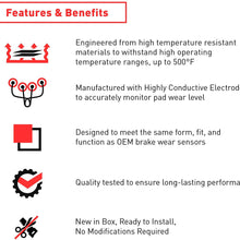 Front Dynamic Friction Company Brake Pad Wear Sensor Wire 341-31075