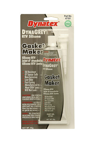 Dynatex 47181 DynaGrey Low Volatile RTV Silicone Gasket Maker, -85 to 500 Degree F, 3.8 oz Carded Tube, Grey (Pack of 12)