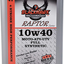 Blackhawk Lubricants Raptor 4T 10W40 4 Stroke Ester 100% Full Synthetic High Performance Engine Oil 10W-40 1 Quart (3)