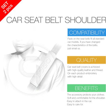 Car Interior Seat Belt Covers for Adults Black Shoulder Pads Seatbelt Cover pad with Embroidered Emblem Accessories Compatible for BMW Great idea for a Gift to The Driver! 2 pcs