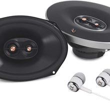 Infinity PR9613IS 6X9” 270 watts Max Power 3-Way Primus Series Coaxial Car Audio Stereo Speaker With Edge-Driven Textile Tweeters / Free Alphasonik Earbuds