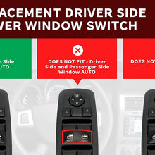 Driver Side Master Power Window Switch - Replaces Part 4602632AH, 4602632AG, 4602632AF - Fits Dodge Nitro and Jeep Liberty 2008, 2009, 2010, 2011, 2012, Dodge Journey 2009, 2010